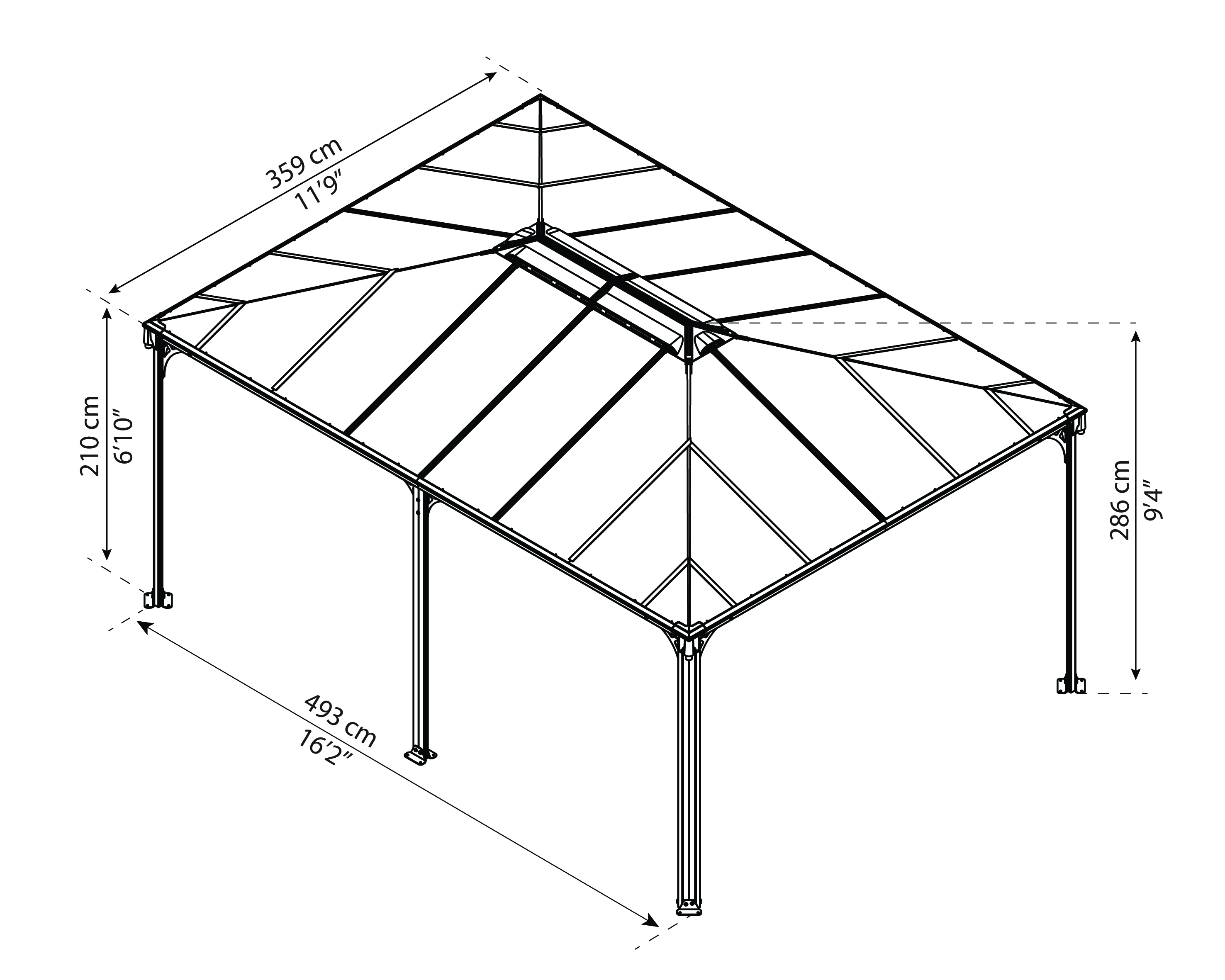 Gazebos dimensions 5000