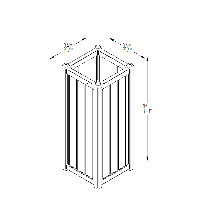 Slender tall planter measurements