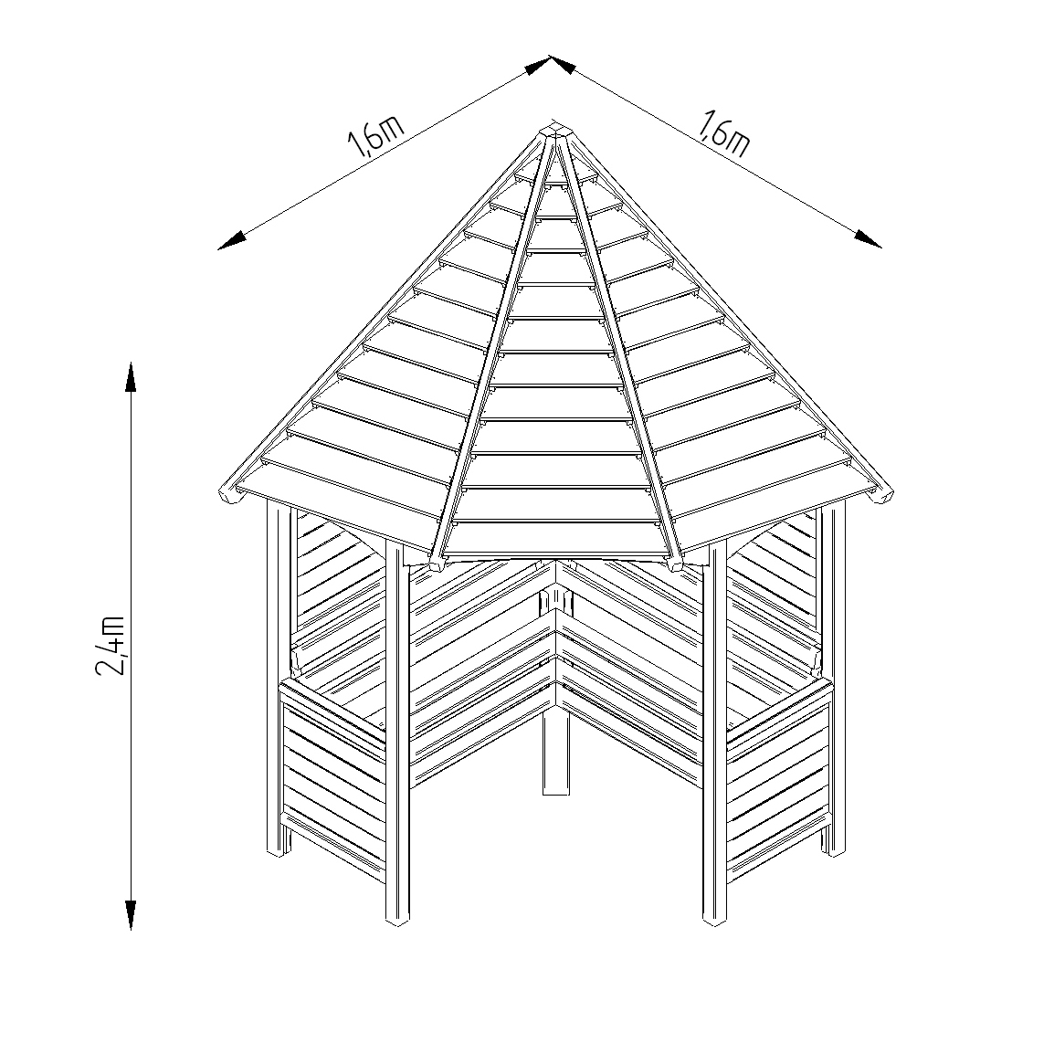 Venetian Corner Arbour Measurements