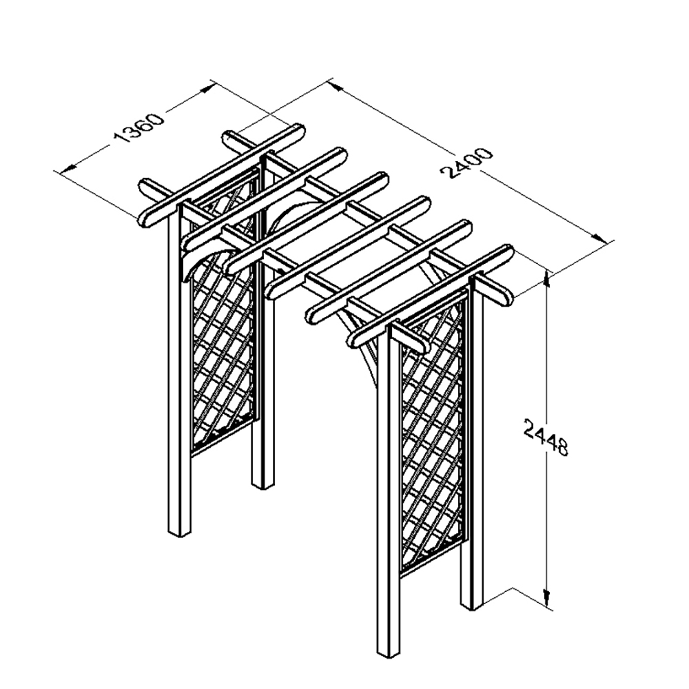 Large Ultima Pergola Arch measurements