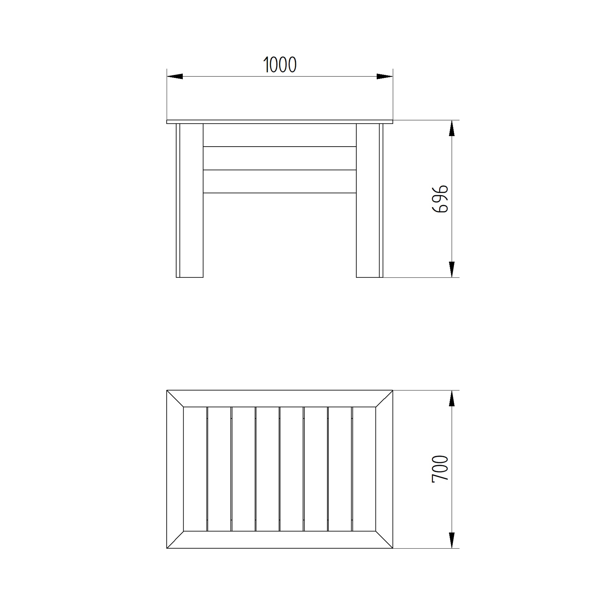 Kitchen Garden Planter 1m measurements