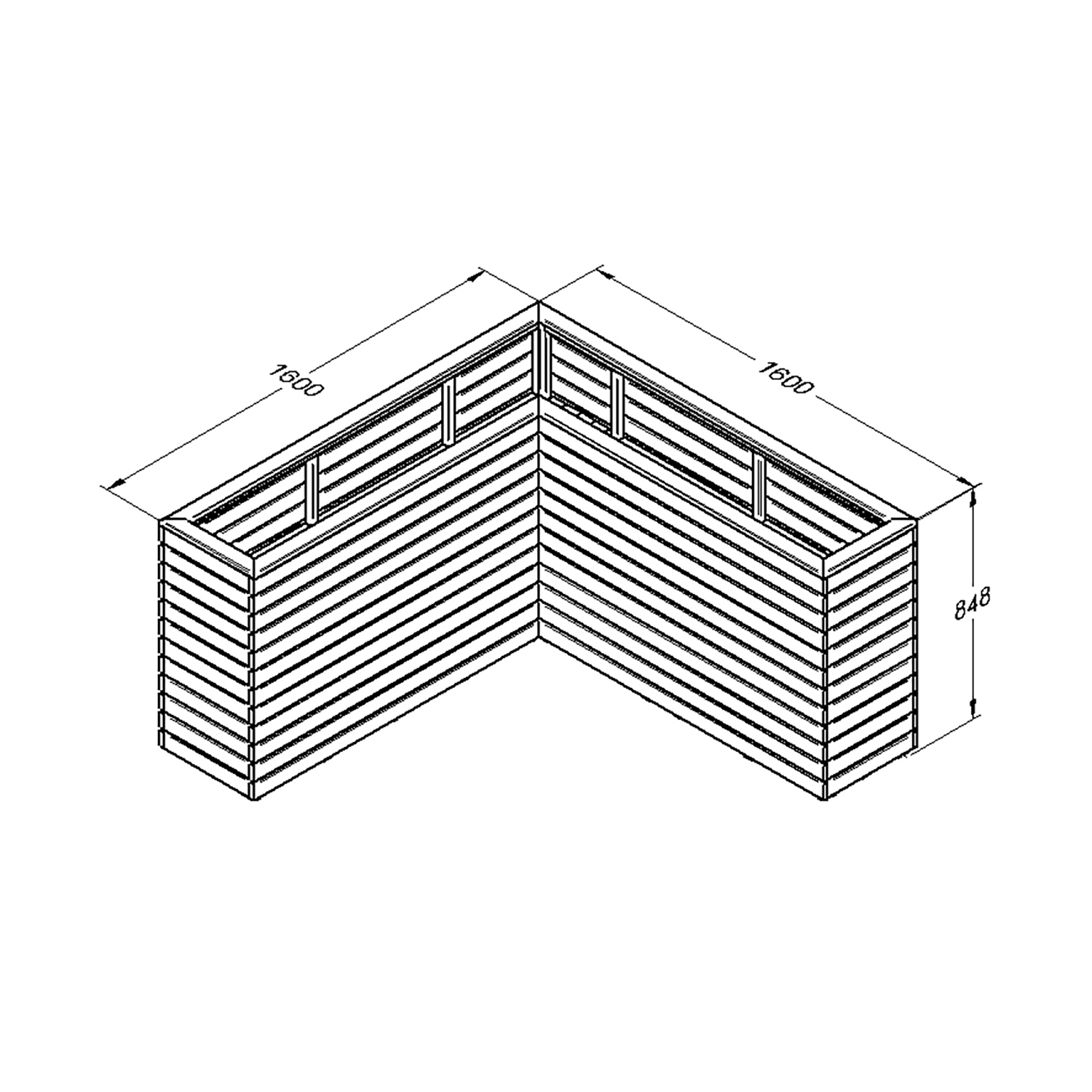 Linear corner planter measurements