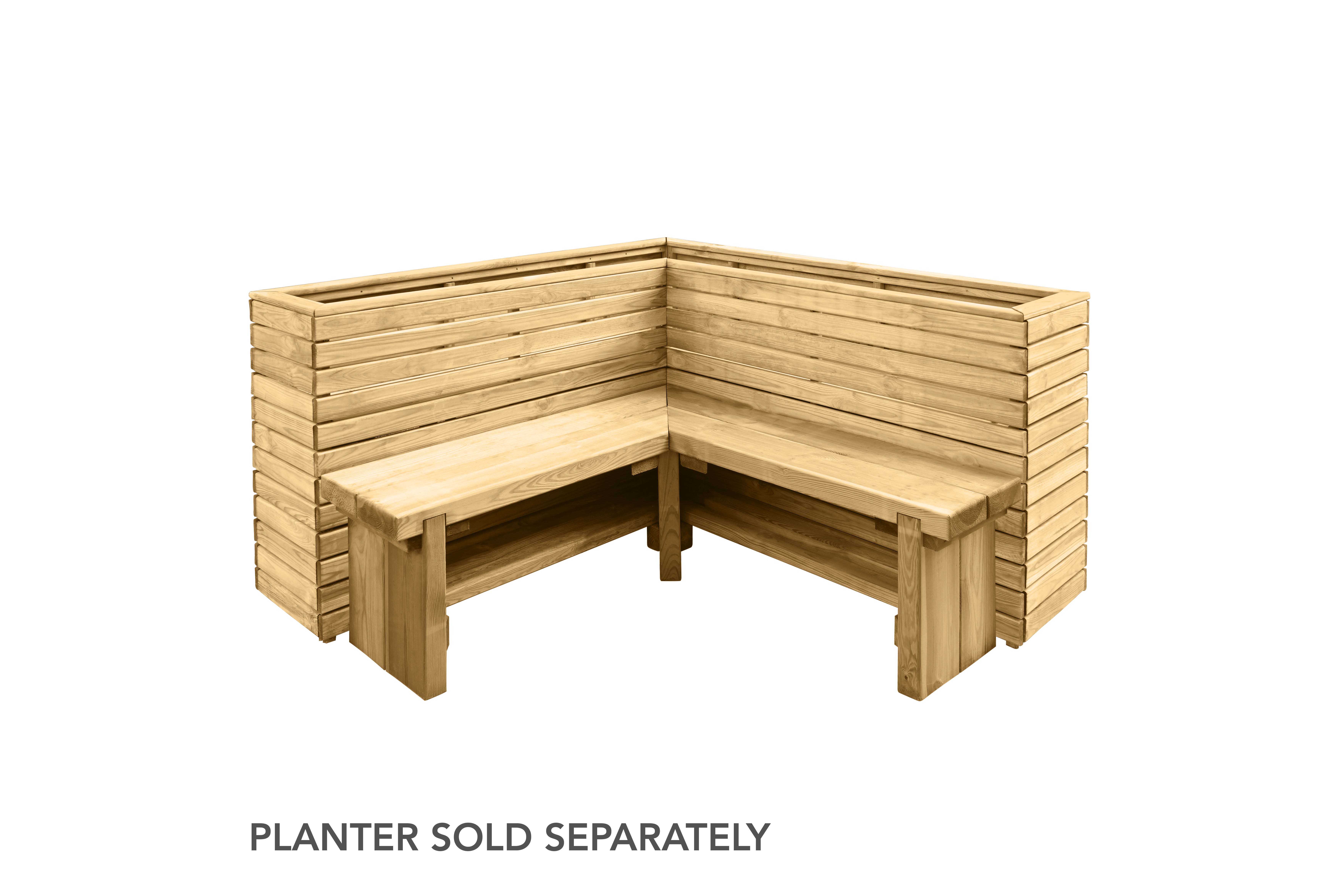 Linear corner planter with seating