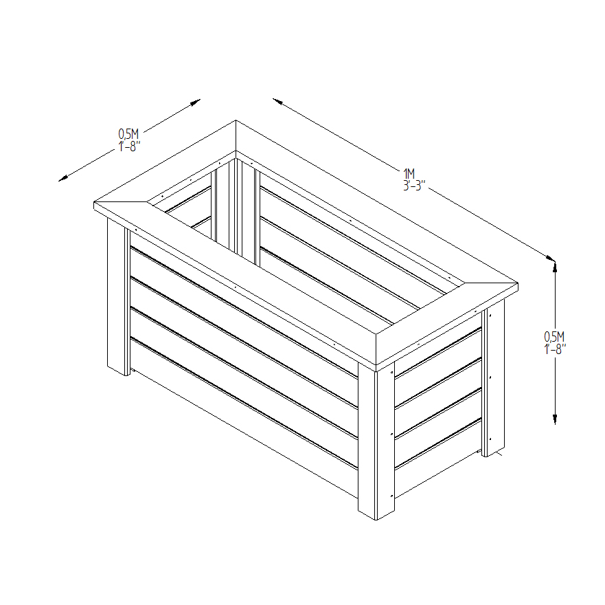 Cambridge Planter 100 x 50 measurements