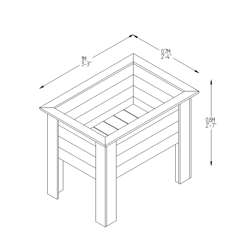 Deep Root Planter - 1m measurements