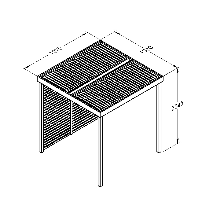 Modular Pergola 1 side measurements