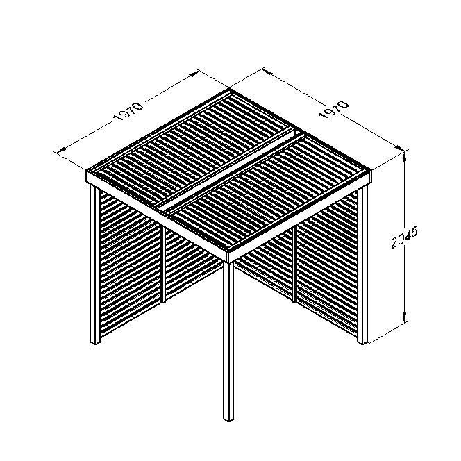 Modular Pergola 2 side measurements