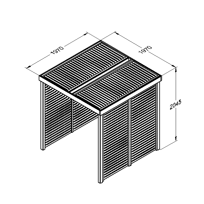 Modular Pergola 3 side measurements