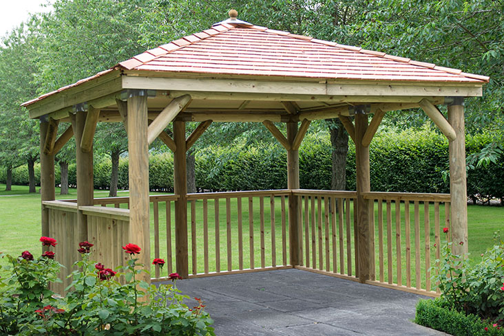 3.5 Wooden Gazebo with cedar roof