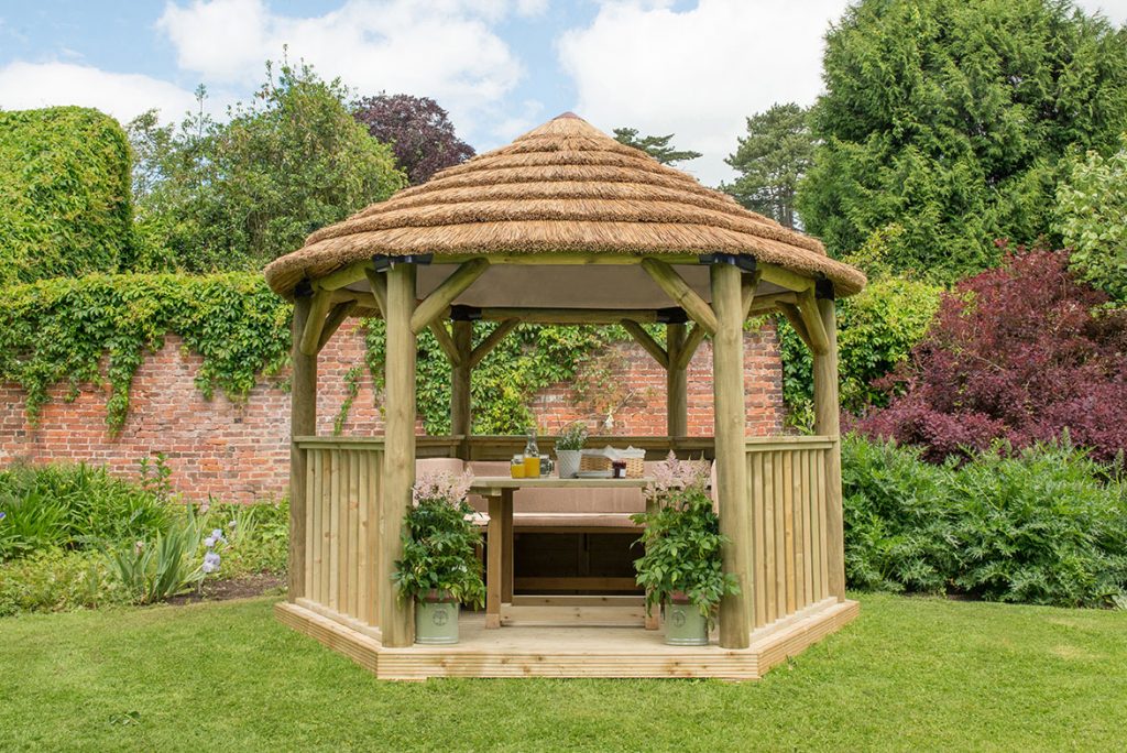 3.6m Hexagonal gazebo cream