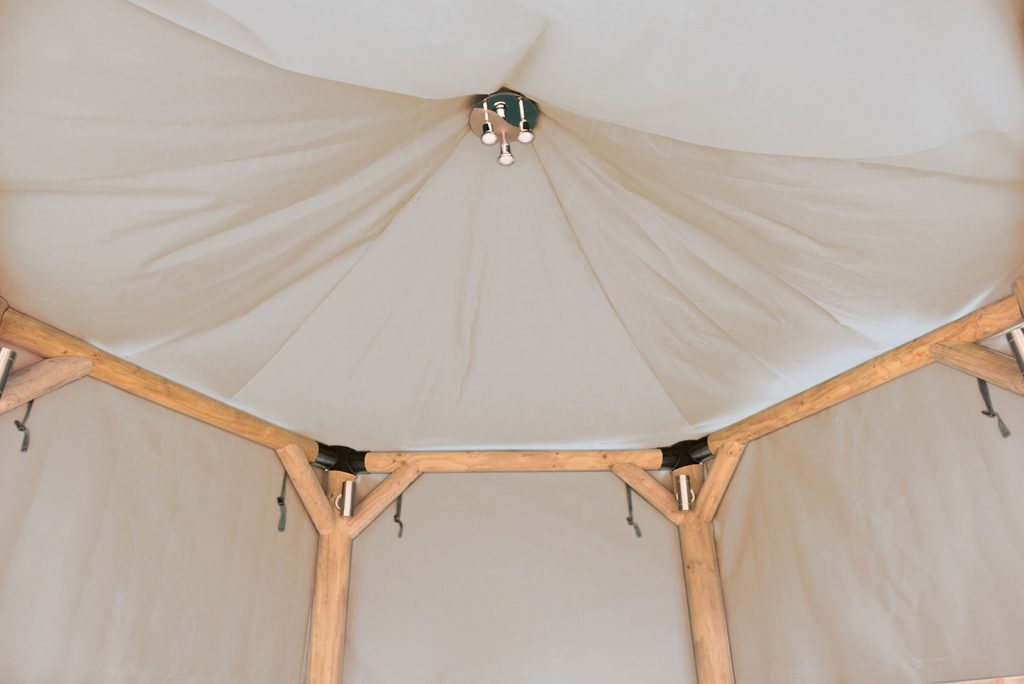 3.6m Hexagonal wooden gazebo cream