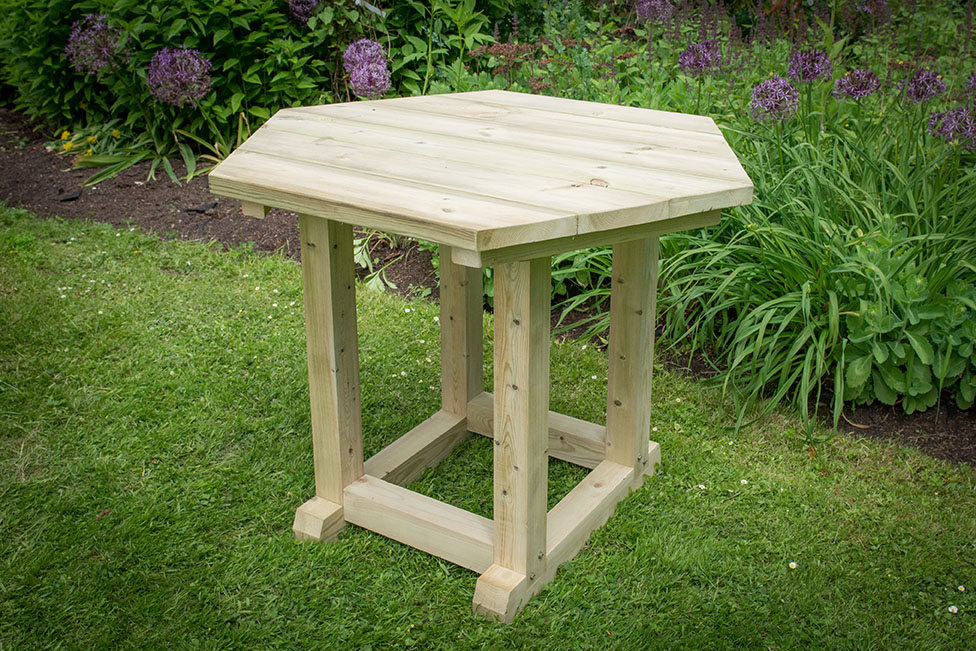 3.6m Hexagonal wooden gazebo table