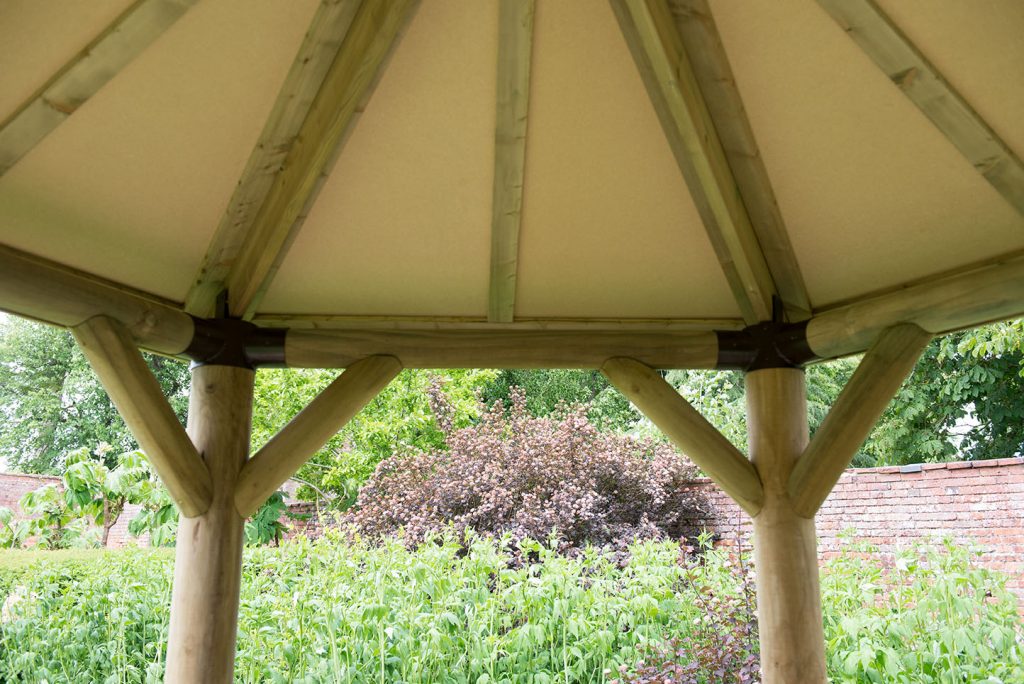 3.6m Hexagonal Wooden garden Gazebo cream