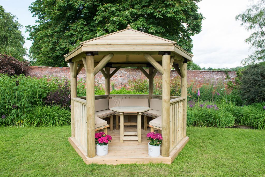 3m gazebos with timber roof cream