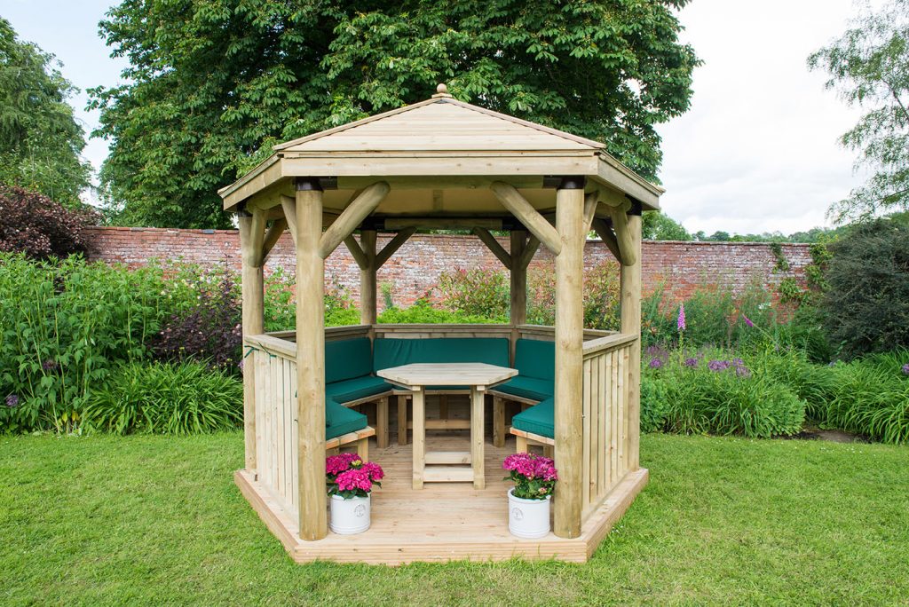 3m gazebos with timber roof green