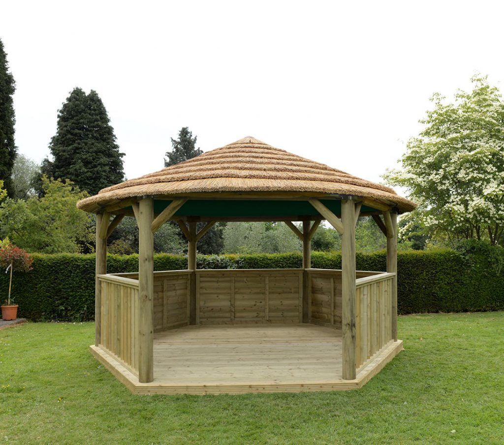 4.7m Hexagonal Gazebo Cream lining