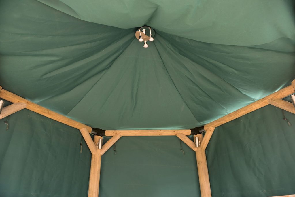 4.7m Hexagonal Gazebo Green roof lining