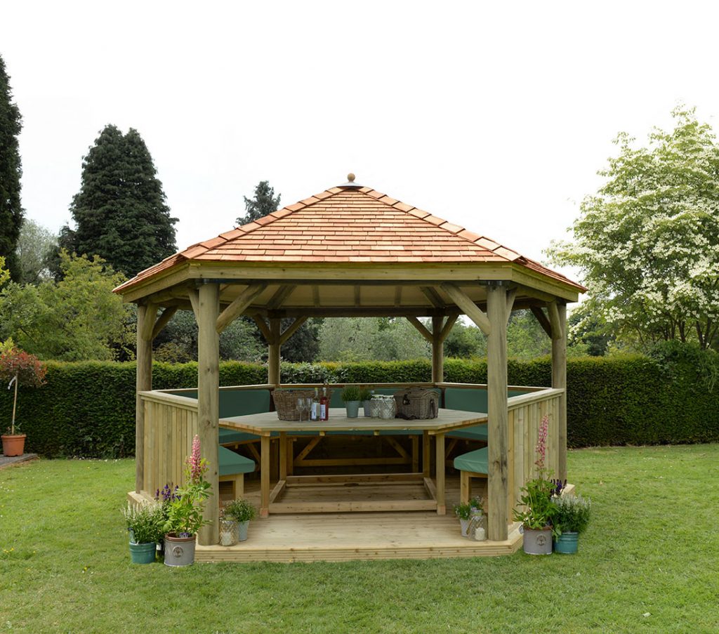 4.7m gazebo cedar green