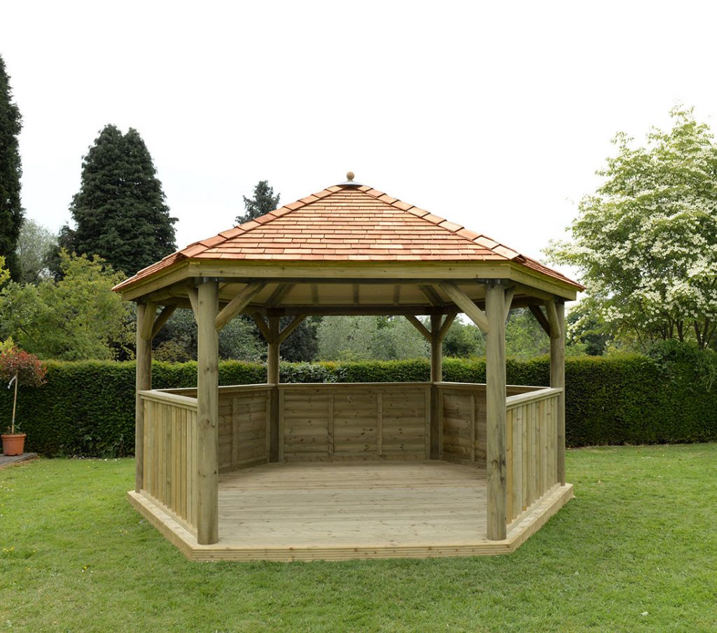 4.7m gazebo cedar unfurnished