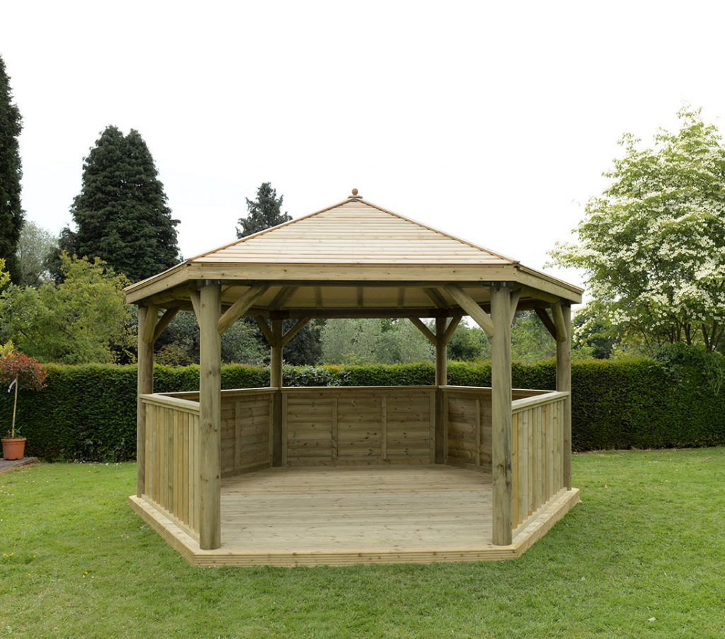 4.7m gazebos with timber roof unfurnished