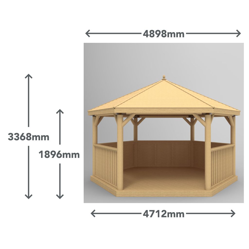 4.7m gazebos with timber roof measurements