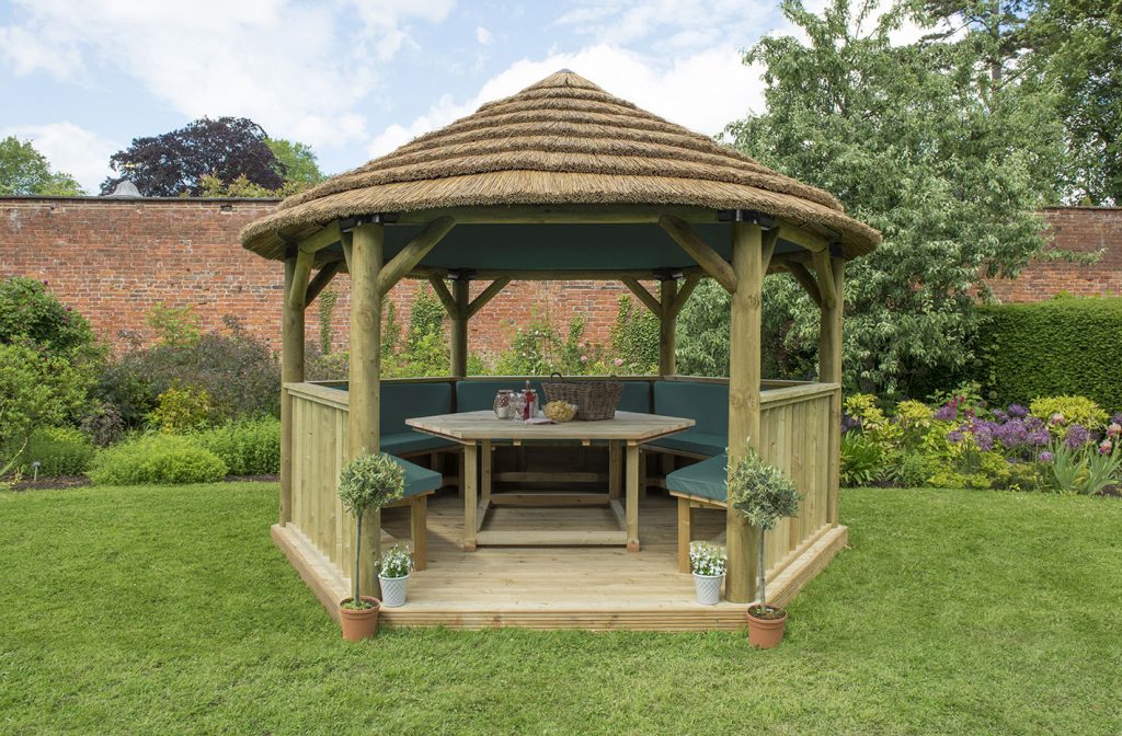 4m Hexagonal Gazebo green