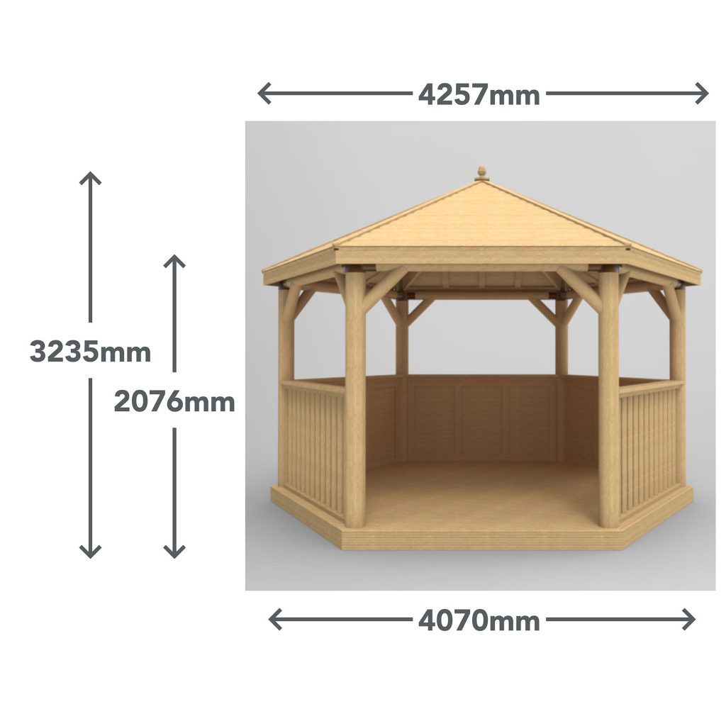 4m gazebo cedar measurements