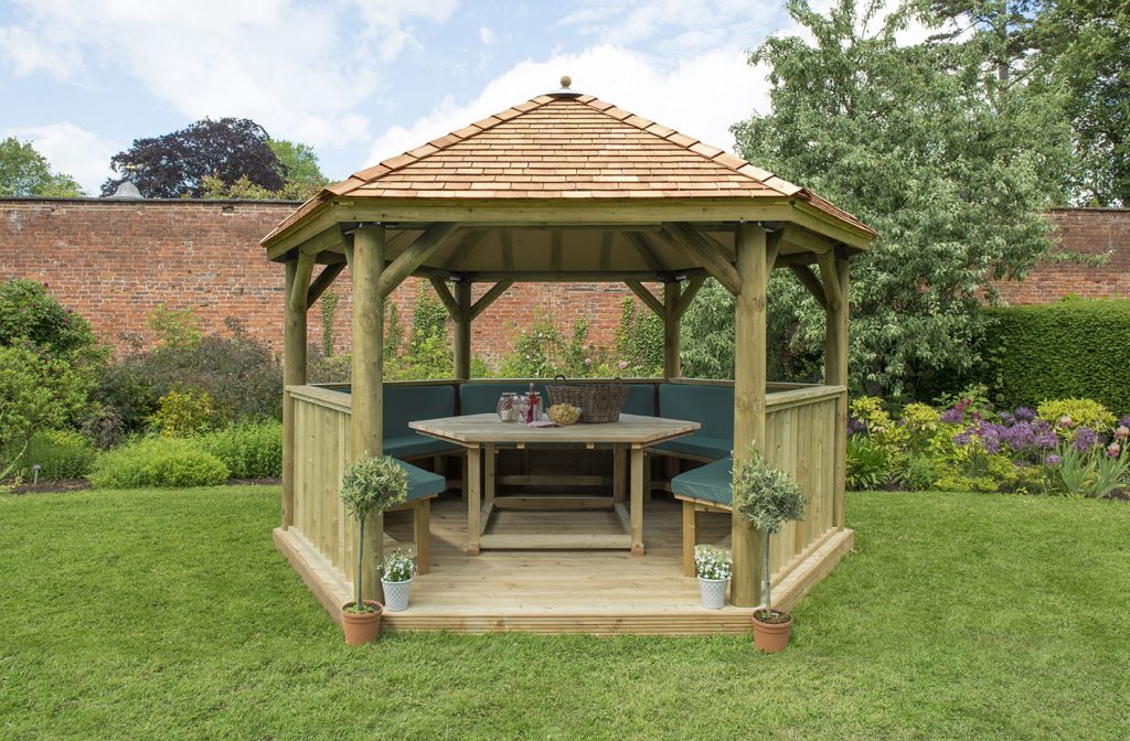 4m gazebo cedar green