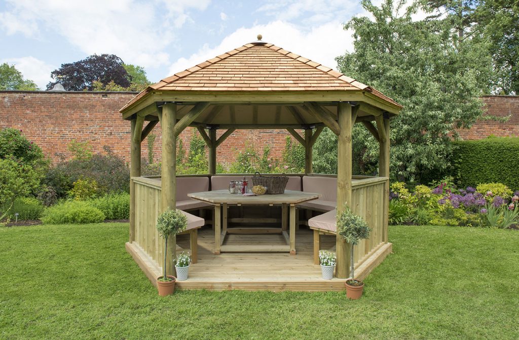 4m gazebo cedar cream