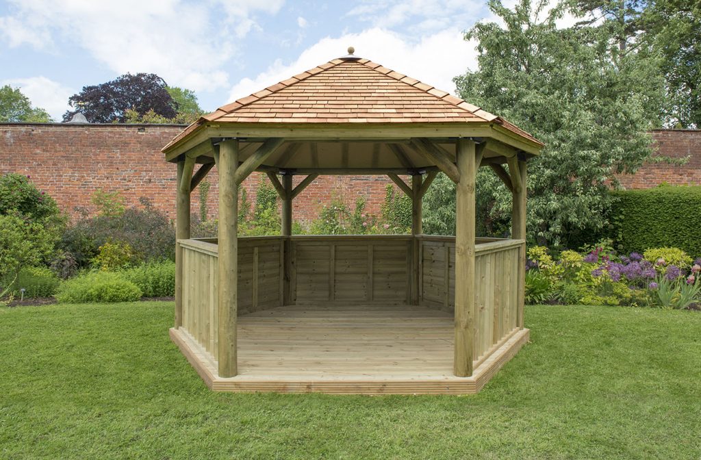 4m gazebo cedar unfurnished