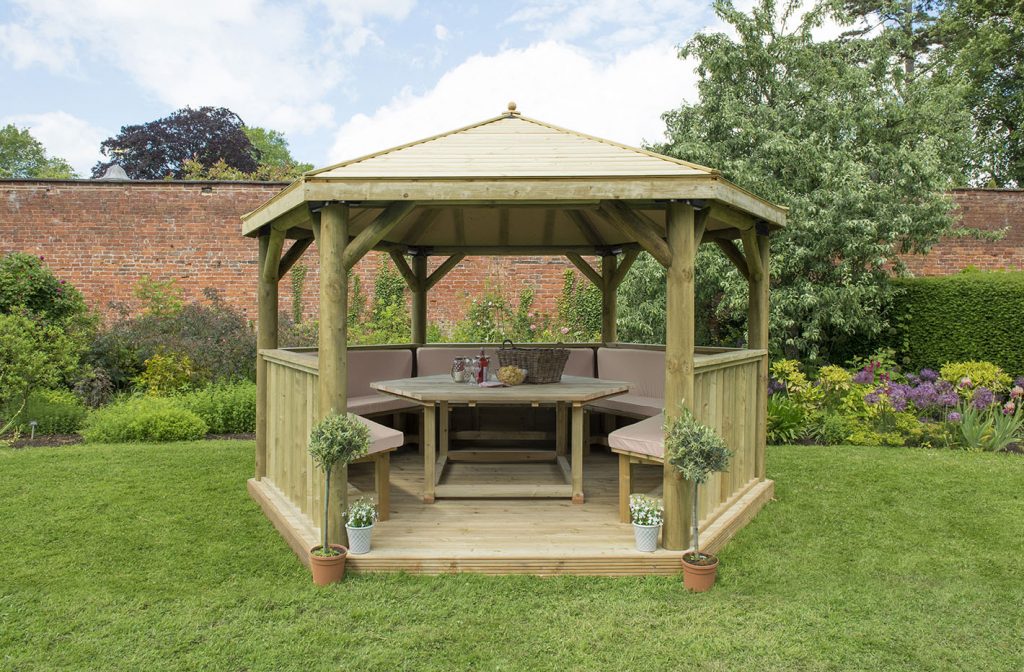 4m gazebos with timber roof cream