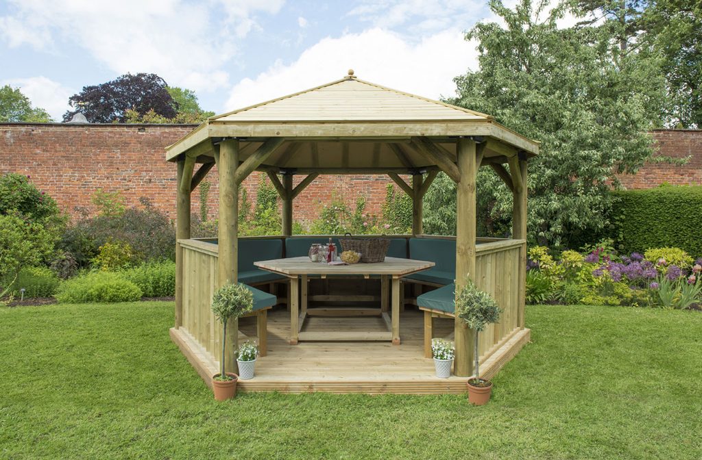 4m gazebos with timber roof green