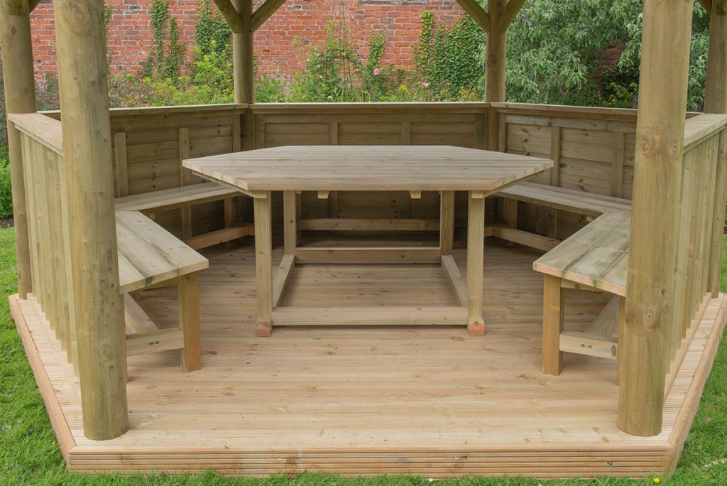 4m gazebos with timber roof table