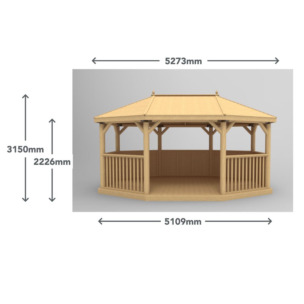 5.1 Premium Oval gazebo measurements