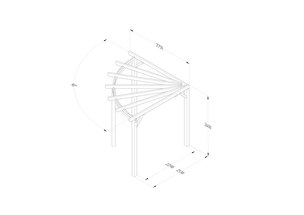 Radial Pergola for outdoor