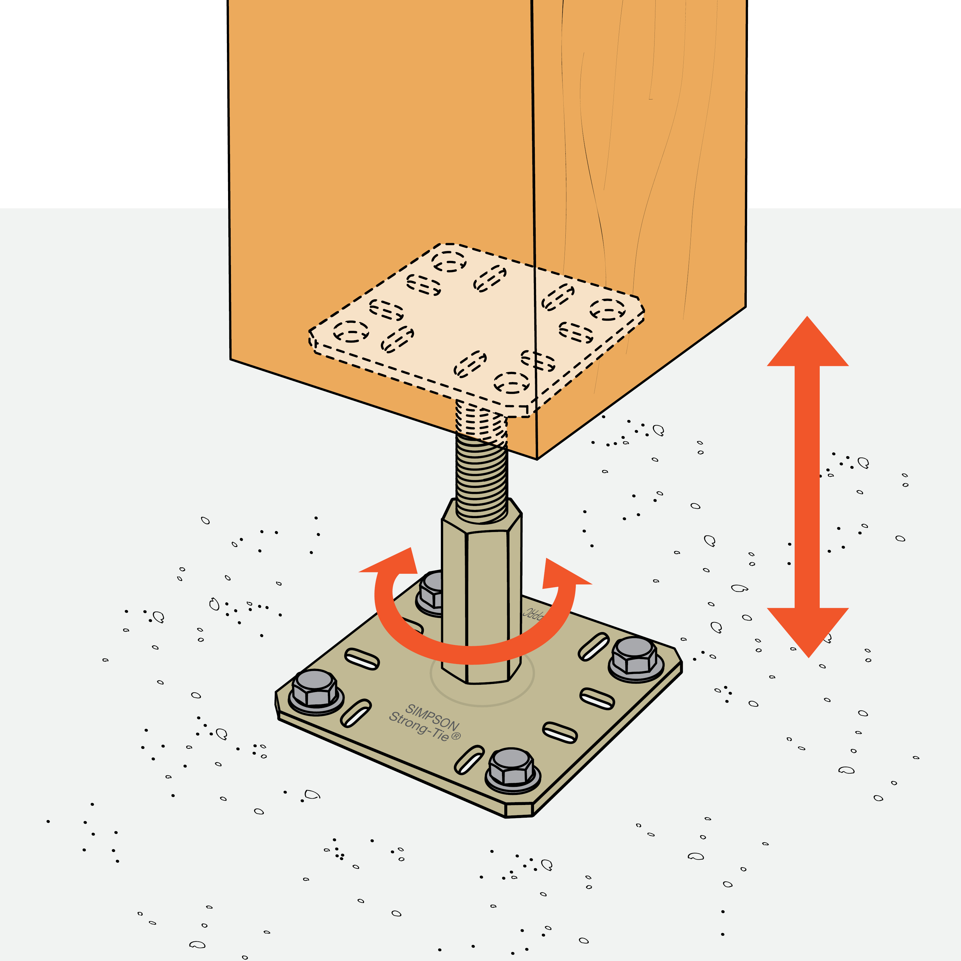 PPRC adjustable post base by canopy products