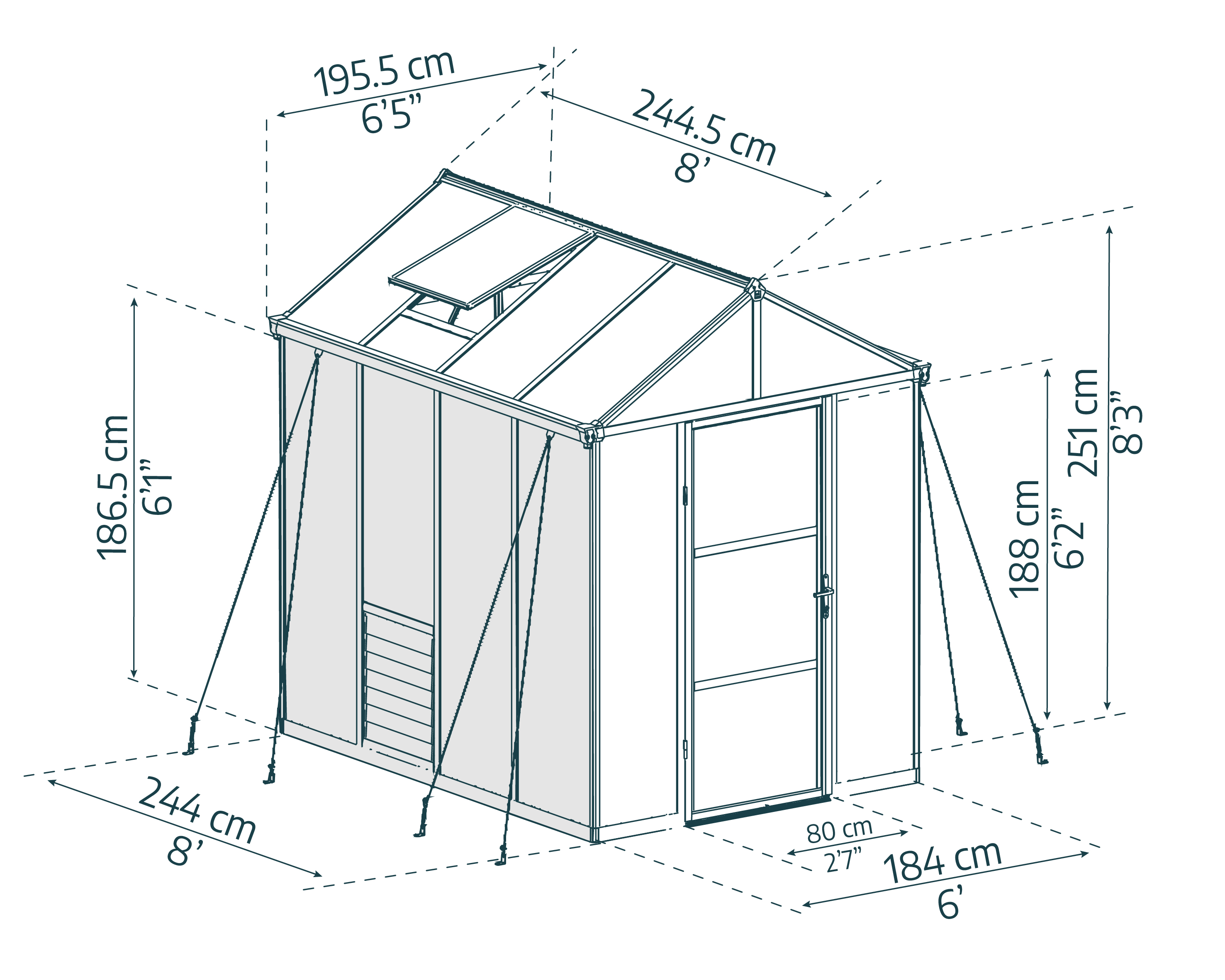 Glory Greenhouse 6 x 8 dimensions