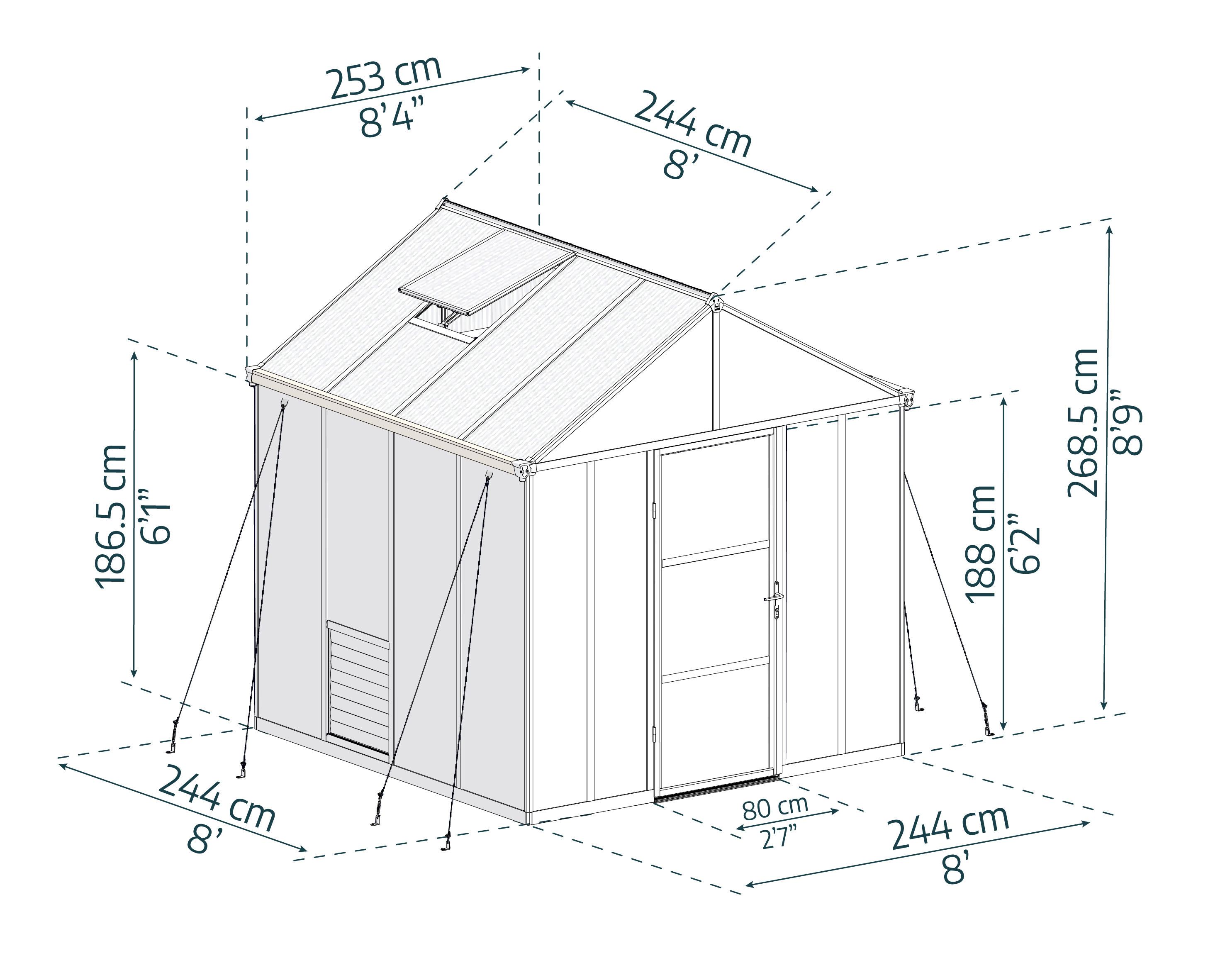 Glory Greenhouse 8x 8 dimensions