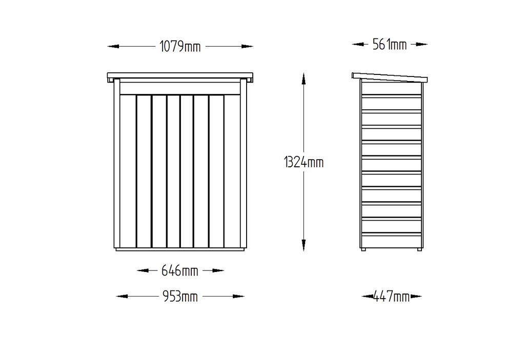 Measurements Shiplap Pent Garden Storage