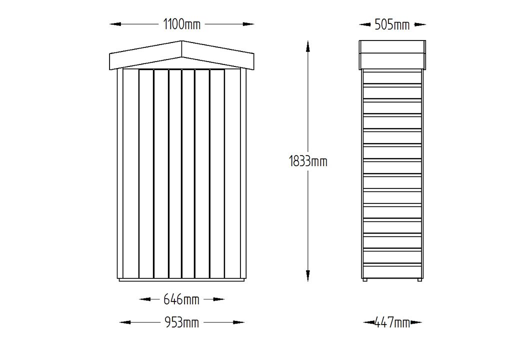 Measurements Shiplap Apex Tall Garden Store